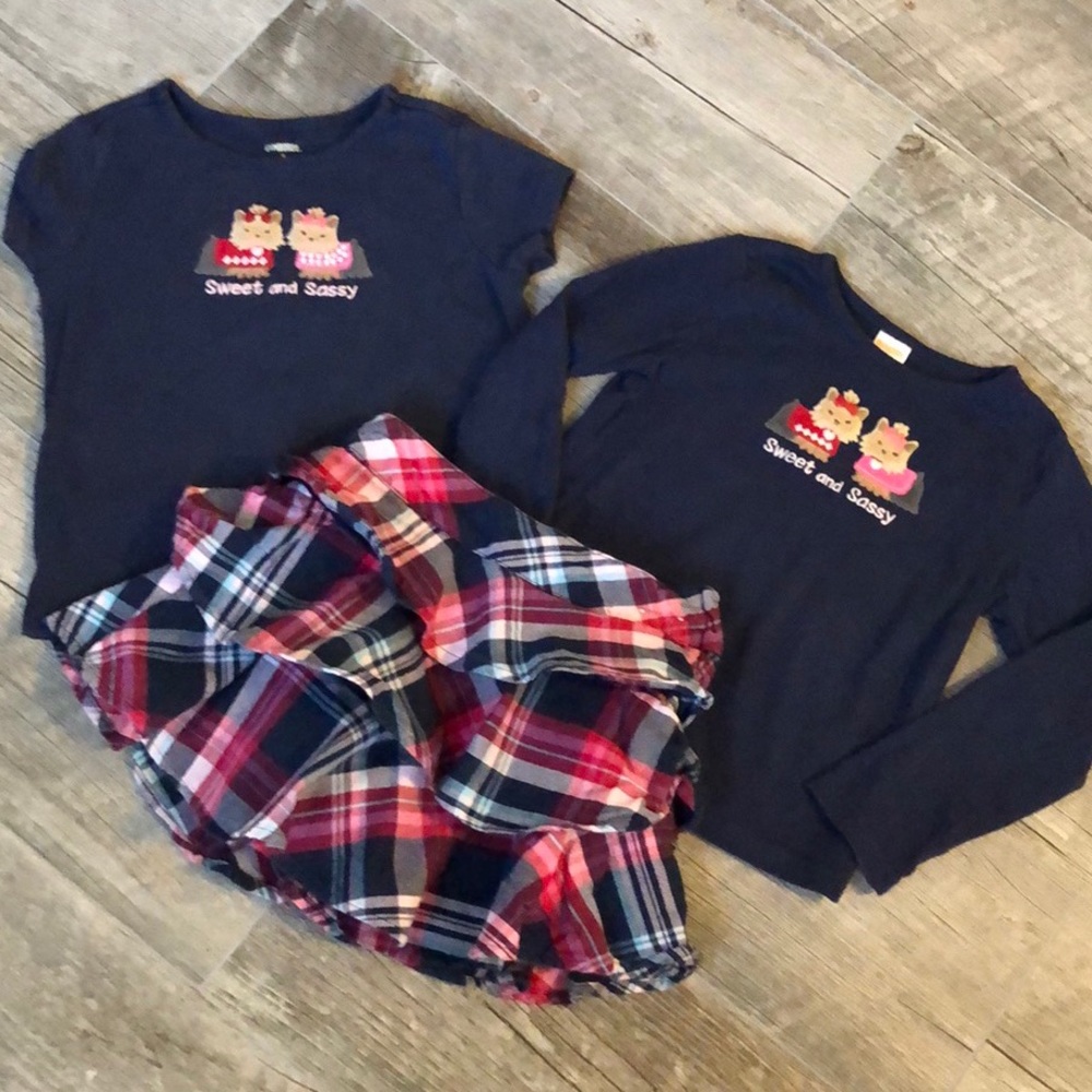 3 Pc. Gymboree Skirt + 2 Shirts Size 6